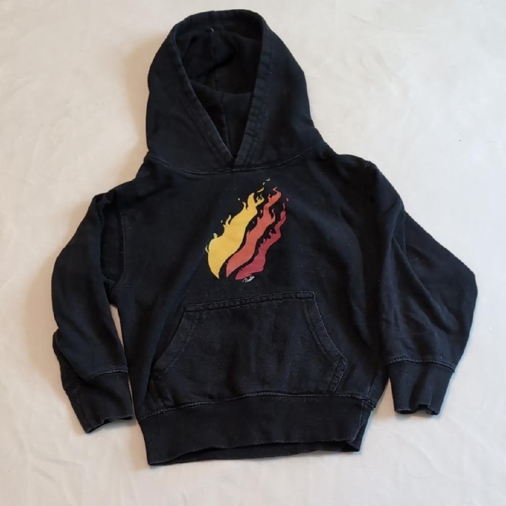 Yellow and Black Flame Graphic Hoodie Sweatshirt